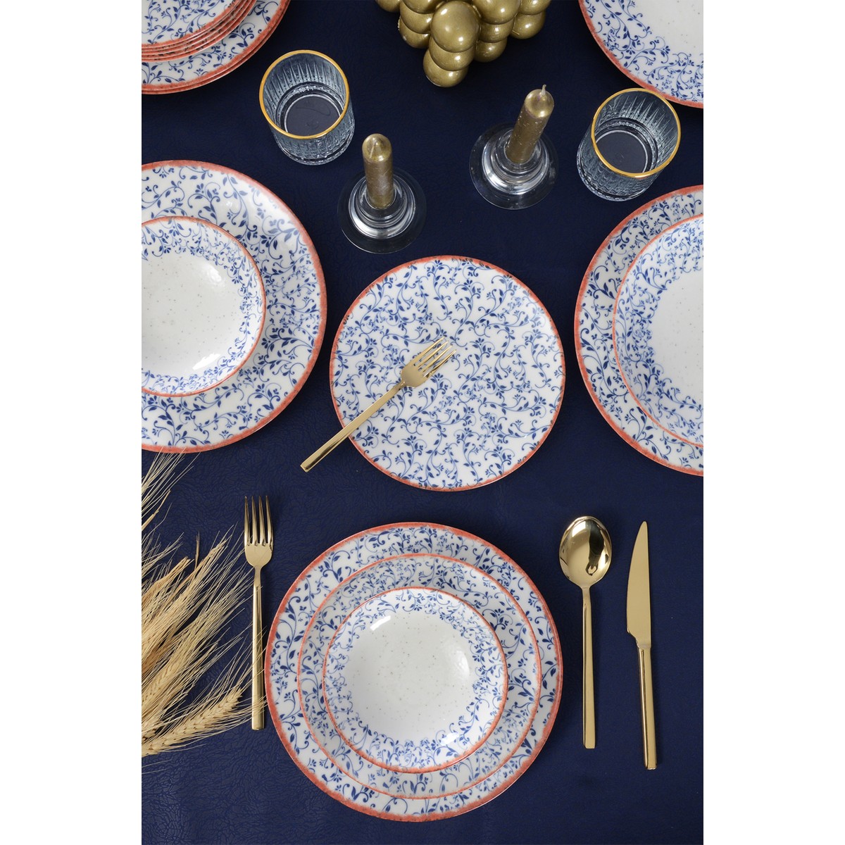 110000423228982.jpg Güral Porselen Liva 24 Parça 6 Kişilik Yemek Takımı - Görsel 1