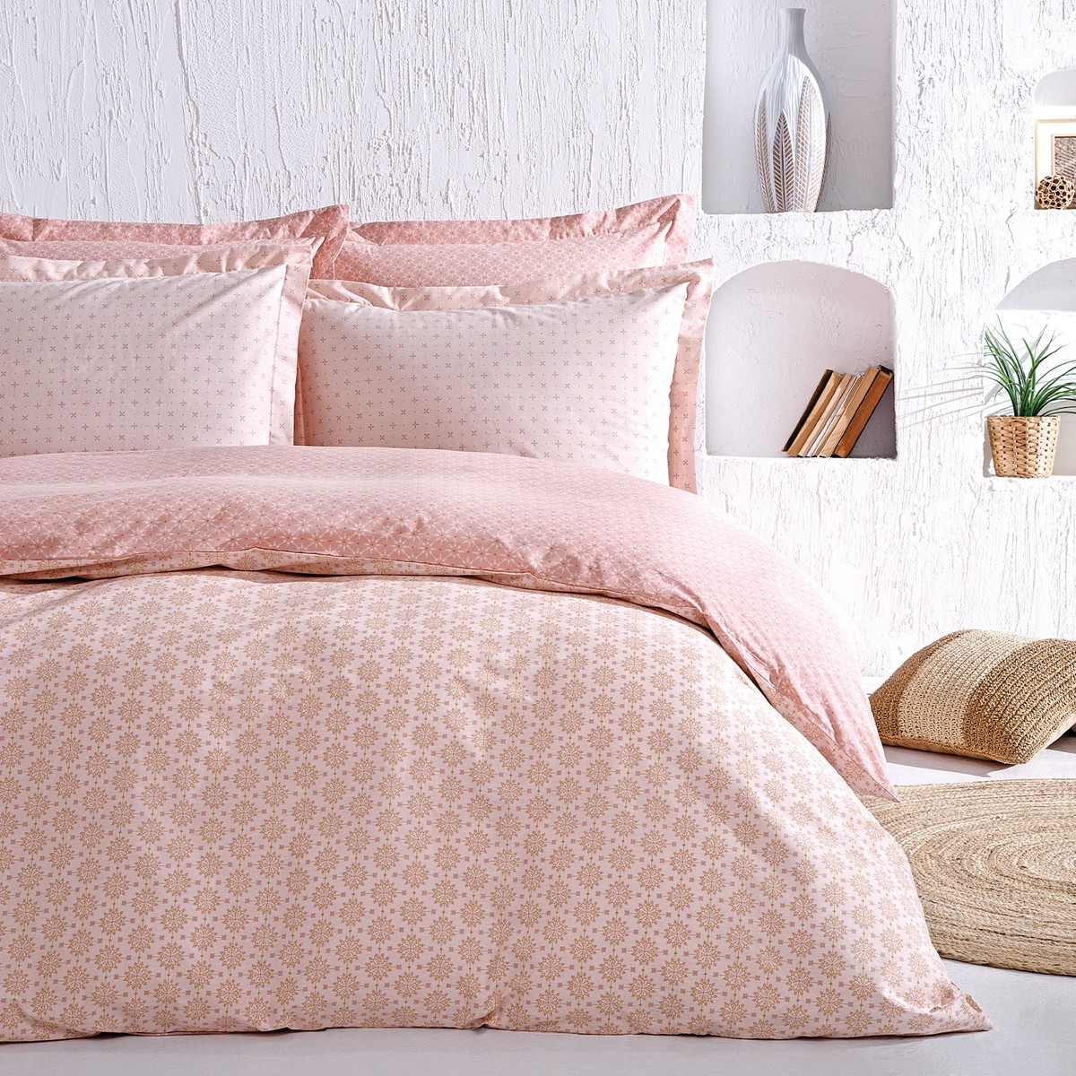 110000425453563.jpg Puffy Naomi Tek Kişilik Ranforce Nevresim Takımı - Pudra - Görsel 1