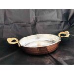 Zinnun Bakır Yumurta Sahanı 21 cm Kalaylı İç Yüzey ile El Yapımı Bakır Tava