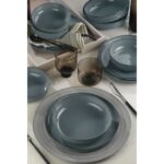 Kütahya Porselen Moderna 12 Parça 4 Kişilik Yemek Takımı Mavi - Görsel 2