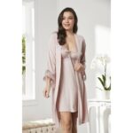 Pierre Cardin 5040 6'lı Modal Gecelik Sabahlık Çeyiz Seti Pudra