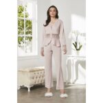 Pierre Cardin 5040 6'lı Modal Gecelik Sabahlık Çeyiz Seti Pudra - Görsel 5