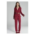 Pierre Cardin 5040 6'lı Modal Gecelik Sabahlık Çeyiz Seti Bordo - Görsel 3