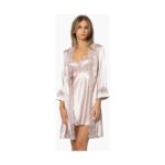 Pierre Cardin 6'lı Saten Gecelik Sabahlık Çeyiz Seti 6010 Pudra