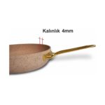 Öncü 30 cm Cam Kapaklı Granit Düz Tava Altın Renk Kulplu - Görsel 4