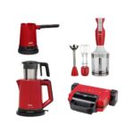 Fakir Trinity Blender Seti 900W 2 Kademeli Hız Paslanmaz Çelik Buz Kırma Çırpma Doğrama Kırmızı Renk