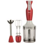 Fakir Trinity Blender Seti 900W 2 Kademeli Hız Paslanmaz Çelik Buz Kırma Çırpma Doğrama Kırmızı Renk - Görsel 2