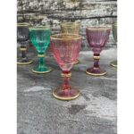 Yzhome Cam Renkli Yaldızlı Kahve Yanı Su Bardağı Kadeh Kupa Bardak 75 ml 6'lı - Görsel 2