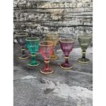 Yzhome Cam Renkli Yaldızlı Kahve Yanı Su Bardağı Kadeh Kupa Bardak 75 ml 6'lı - Görsel 3