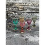 Yzhome Cam Renkli Yaldızlı Kahve Yanı Su Bardağı Kadeh Kupa Bardak 75 ml 6'lı - Görsel 4