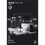 Arnica ST90011 Siyah Eko 4'lü Çeyiz Seti ; Çay Makinası + Kahve Makinası + Blender Seti + Tost Makinası