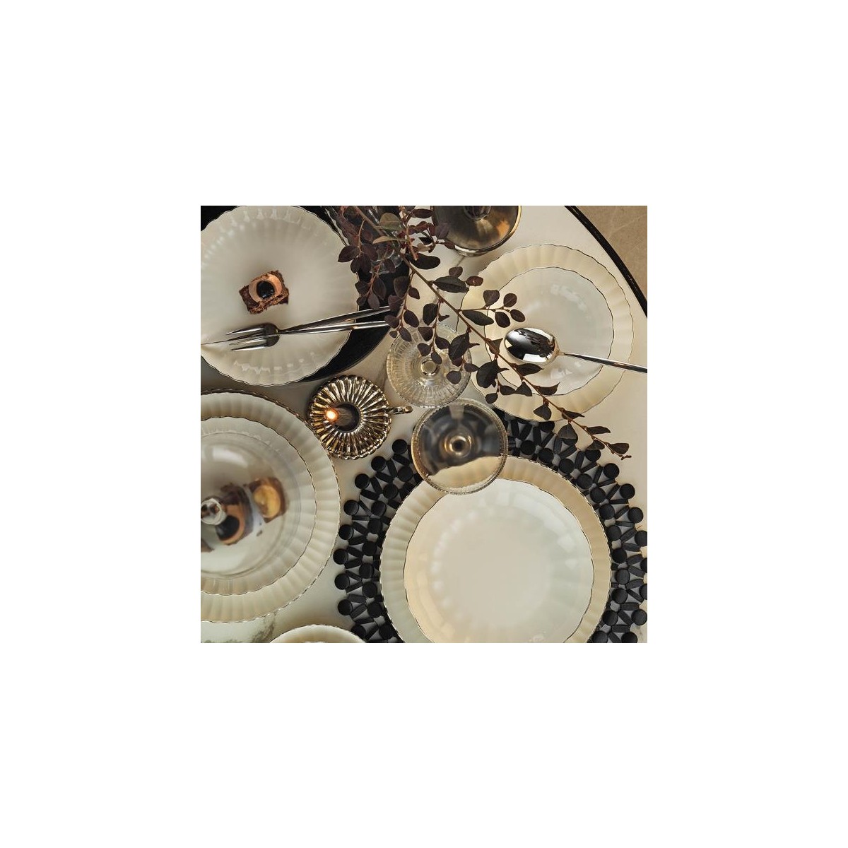 110000442514754.jpg Kütahya Porselen Bone Luz-Form 52 Parça Yemek Takımı Platin File - Görsel 1