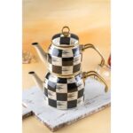 Acar Qualita King Mini Beyaz Emaye Çaydanlık Takımı