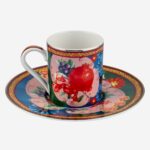 Chiara Alessi La Vita E Bella Duo Mavi Yeşil Porselen Kahve Fincan Seti 120 ml - Görsel 3