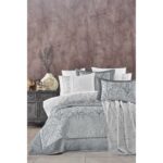 Elart Çeyiz Seti 53 Parça %100 Organik Pamuk Bahar Modeli 270x260 cm Gümüş Renk Desenli - Görsel 2