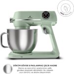 Karaca Multichef Artisan Digital Ekran 7 Litre Döküm Stand Mikser Mint 1800W - Görsel 2