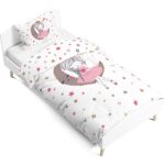 Pusula Home Ayda Oturan Kız Çift Tarafı Dijital Baskılı Tek Kişilik Nevresim Takımı | Çocuk Nevresim Takımı