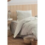 Berolige Easy Refine Yeşil Çift Kişilik Yıkamalı Iplik Boya Nevresim Takımı