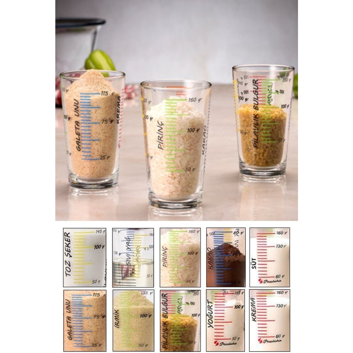 110000454575225.jpg Paşabahçe Arda Türkmen 6'lı Ölçü Bardağı Seti - Görsel 1