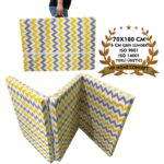 Nelson Katlanır Yer Yatağı ve Tek Kişilik Sünger Katlanır Minder Yatak 70 x 180 cm 6 cm - Sarı Gri Zikzak