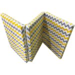 Nelson Katlanır Yer Yatağı ve Tek Kişilik Sünger Katlanır Minder Yatak 70 x 180 cm 6 cm - Sarı Gri Zikzak - Görsel 3