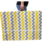 Nelson Katlanır Yer Yatağı ve Tek Kişilik Sünger Katlanır Minder Yatak 70 x 180 cm 6 cm - Sarı Gri Zikzak - Görsel 4