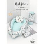 Umaybebek 4 PARÇA - Bebek Yatağı, Baş Yastık, Bebek battaniyesi, Yorganı 0-2 Yaş - %100 Pamuk - Görsel 2