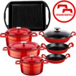 Lava Neo Trendy 12 Parça Kırmızı Döküm Tencere Seti