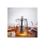 Morponi Borosilikat Cam Çelik Süzgeçli ve Kapaklı Oval Tasarım Çay & Kahve Demliği 750 ml