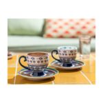 English Home Exotic Artsy New Bone China 2'li Kahve Fincan Takımı 100 ml Lacivert