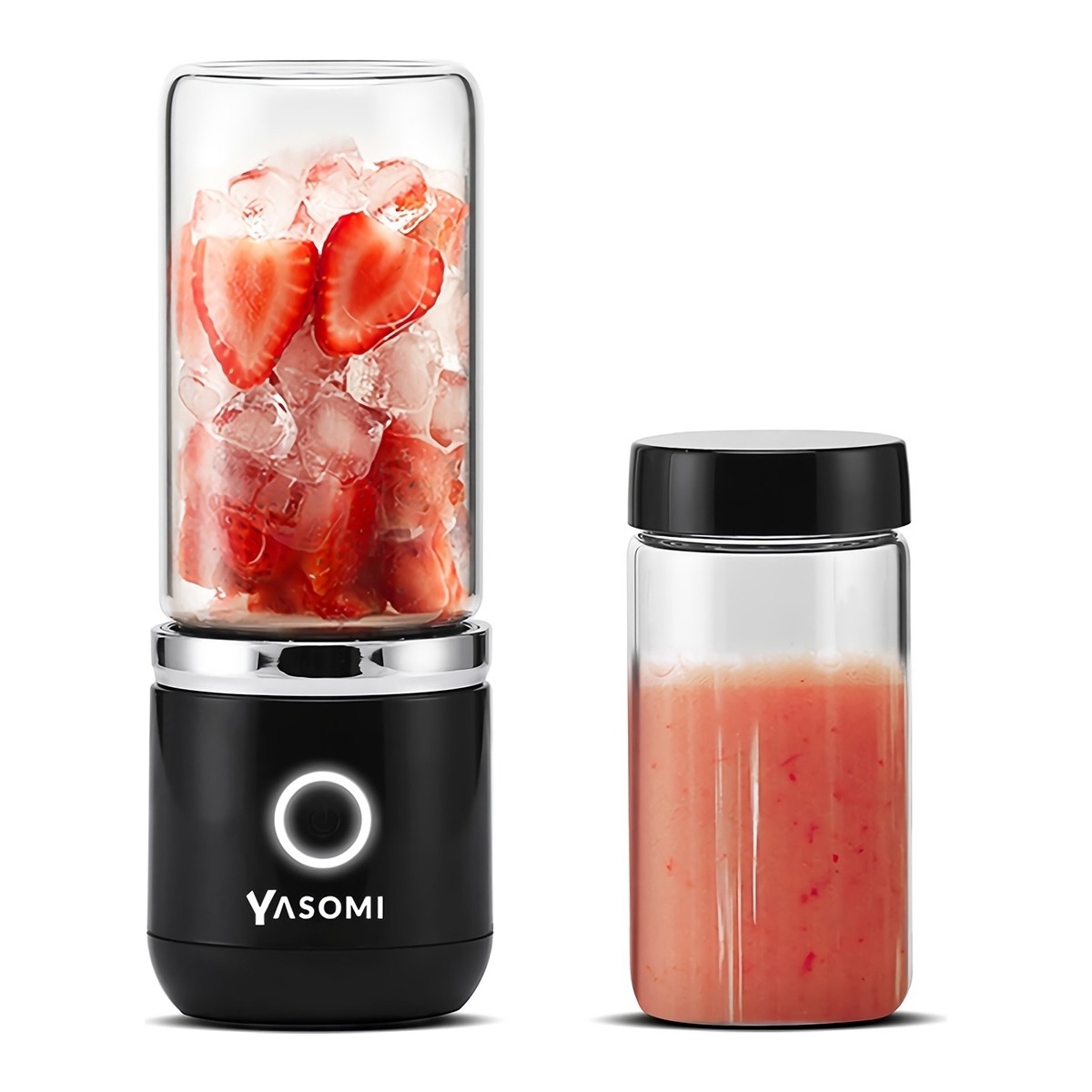 110000468445378.jpg Yasomi Taşınabilir Kablosuz Şarjlı Cam El Blenderi Siyah( Türkiye Garantili) - Görsel 1