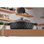 Taç Bella Cam Kapak Döküm Basık Tencere 28 cm - Görsel 3