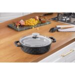 Taç Bella Cam Kapak Döküm Basık Tencere 28 cm - Görsel 4