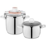 Schafer Optima Düdüklü Tencere Seti 4 + 6,5 lt Beyaz/Rose Gold