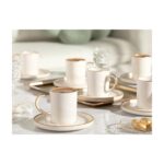 English Home Marella Porselen 6'lı Kahve Fincan Takımı 85 ml Gold