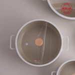 Neoflam Fika Cam Kapaklı Alumınyum Sığ Tencere 26 cm Bej - Görsel 3