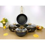 Evita Istiridye Gold 7 Parça Granit Tencere Seti