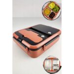 Digithome Bölmeli Çelik Hazneli Yemek Kabı Turuncu 25 cm