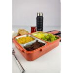 Digithome Bölmeli Çelik Hazneli Yemek Kabı Turuncu 25 cm - Görsel 2