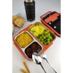 Digithome Bölmeli Çelik Hazneli Yemek Kabı Turuncu 25 cm - Görsel 5