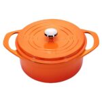 Pot Art Fonksiyonel Kapaklı Peach Turuncu Derin Döküm Tencere 24 cm