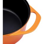 Pot Art Fonksiyonel Kapaklı Peach Turuncu Derin Döküm Tencere 24 cm - Görsel 4