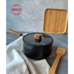 Neoflam Bien Black Indüksiyonlu 18 cm Sos Tenceresi, Akasya Ağacı Sap ve Kulplu - Görsel 2