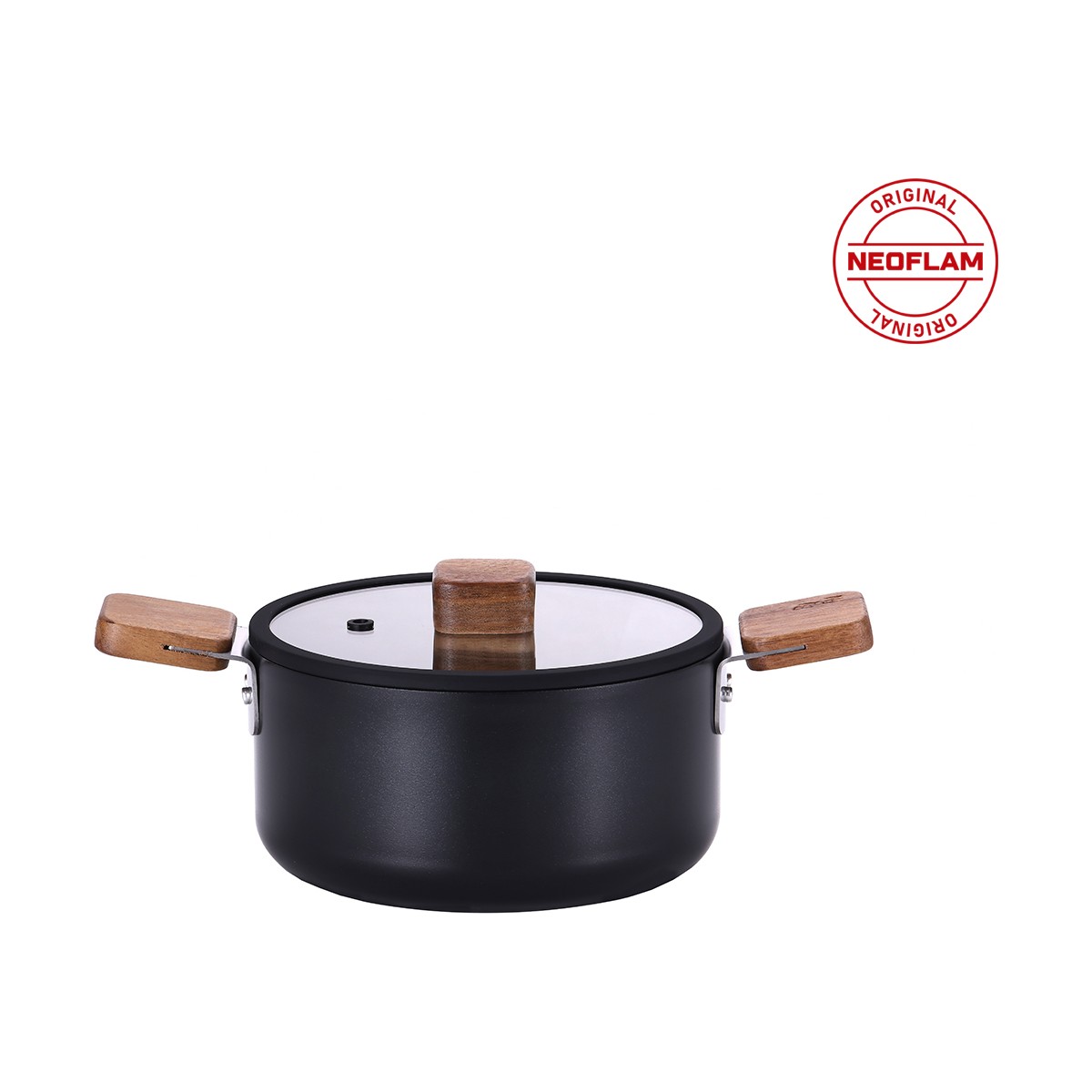 110000492290760.jpg Neoflam Bien Black Indüksiyonlu 18 cm Tencere, Akasya Ağacı Sap ve Kulplu - Görsel 1