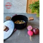 Neoflam Bien Black Indüksiyonlu 18 cm Tencere, Akasya Ağacı Sap ve Kulplu - Görsel 5