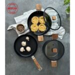 Neoflam Bien Black 5 Parça İndüksiyonlu Tencere Tava Seti Akasya Ağacı Sap ve Kulplu - Görsel 4