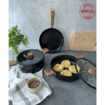 Neoflam Bien Black 5 Parça İndüksiyonlu Tencere Tava Seti Akasya Ağacı Sap ve Kulplu - Görsel 5