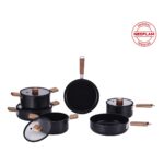 Neoflam Bien Black 10 Parça Indüksiyonlu Akasya Ağacı Sap ve Kulplu Tencere Tava Seti