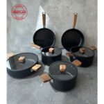 Neoflam Bien Black 10 Parça Indüksiyonlu Akasya Ağacı Sap ve Kulplu Tencere Tava Seti - Görsel 4