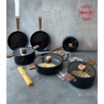 Neoflam Bien Black 10 Parça Indüksiyonlu Akasya Ağacı Sap ve Kulplu Tencere Tava Seti - Görsel 5